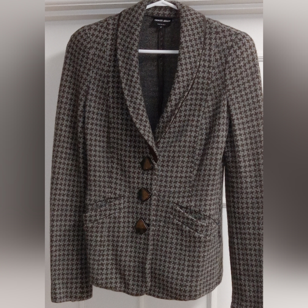 Giorgio Armani Houndstooth Wool Jacket